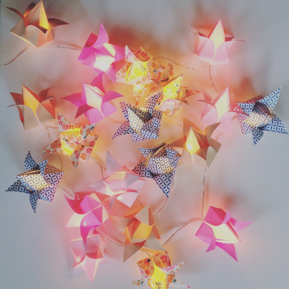Guirlandes lumineuses en origami Les Projets Fantastiques