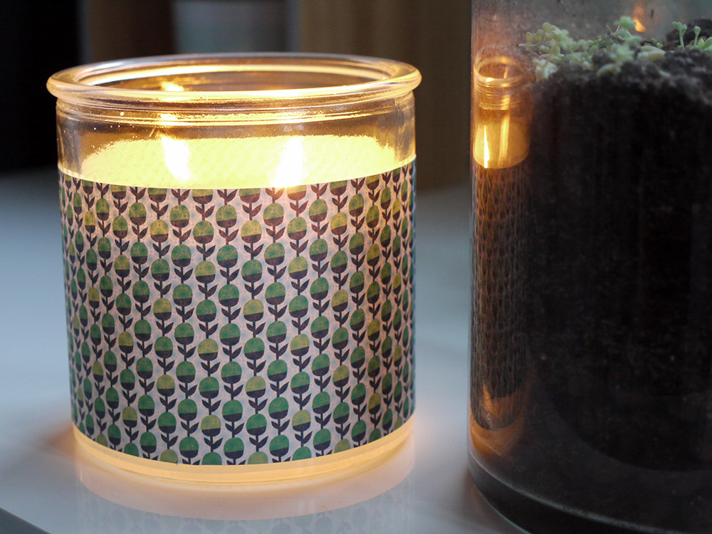 Bougie DIY allumée