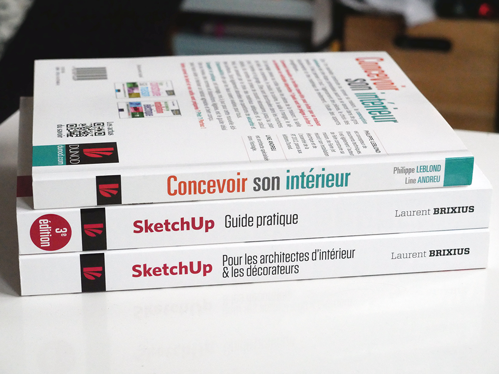 Livres Dunod sur Sketchup et la conception d'intérieur