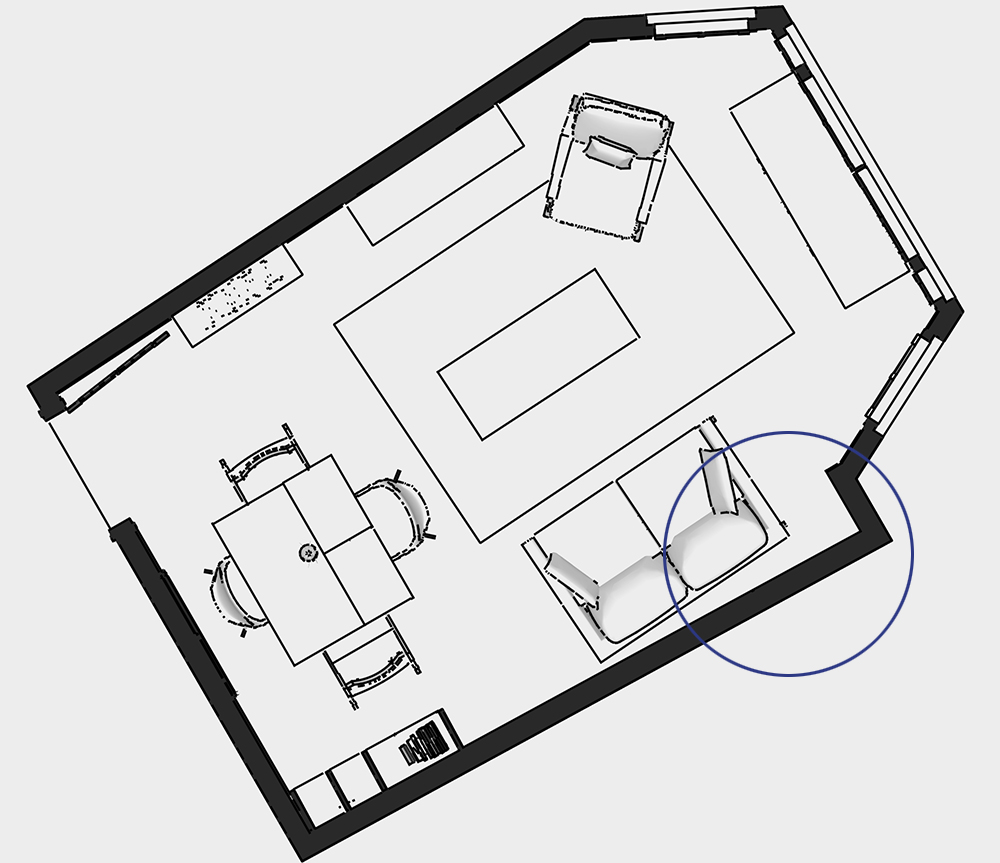 Plan du salon avant