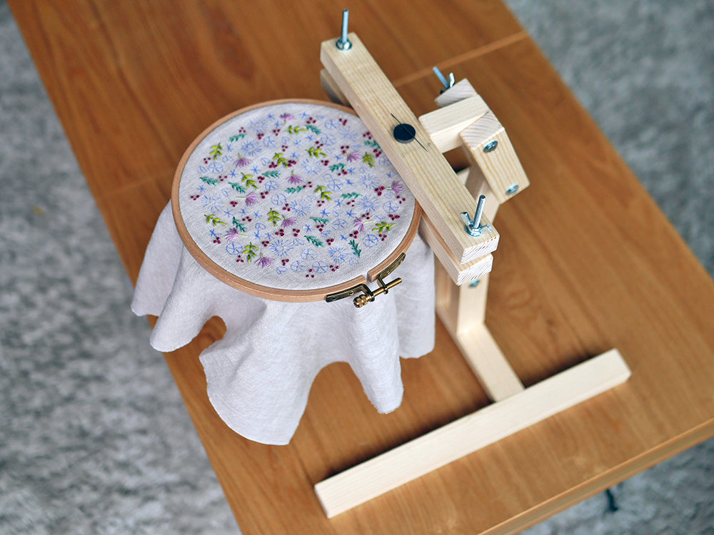 Support De Broderie Rotatif Réglable En Métal - Pour Cerceaux De Broderie, Libère Les Mains