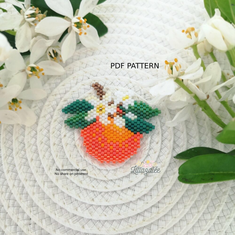 Fleur d'oranger en brick stitch