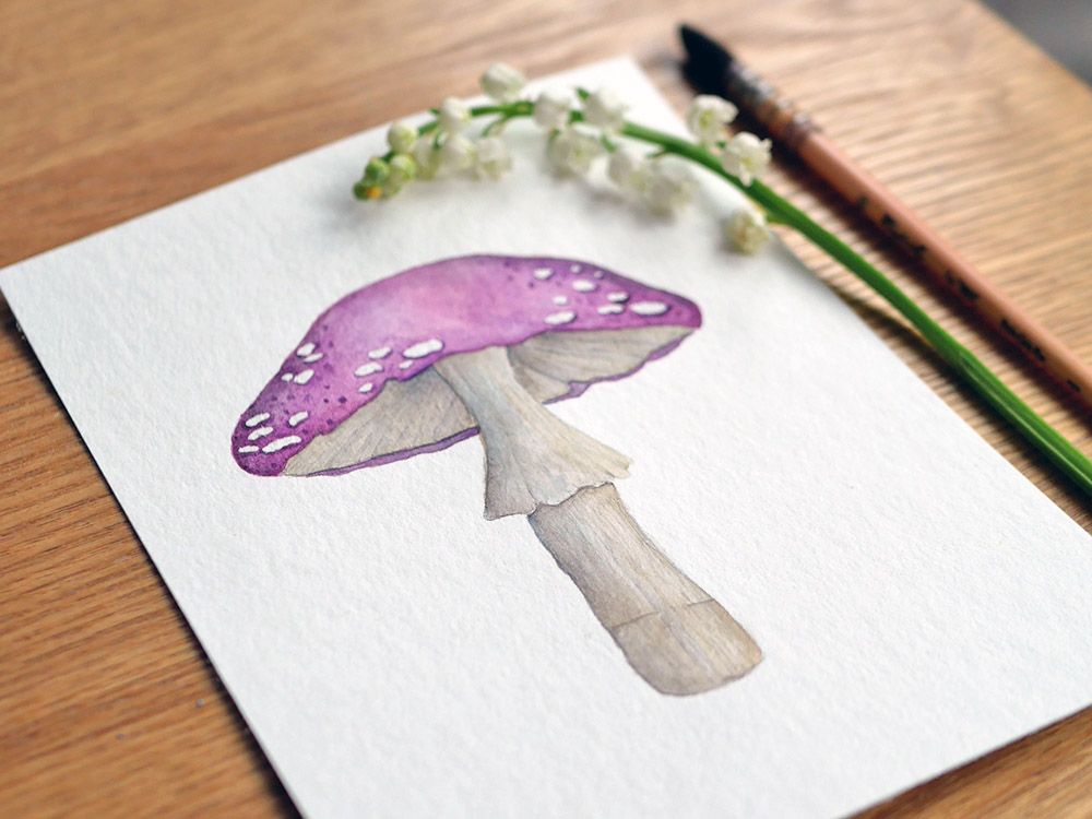 Champignon à l'aquarelle