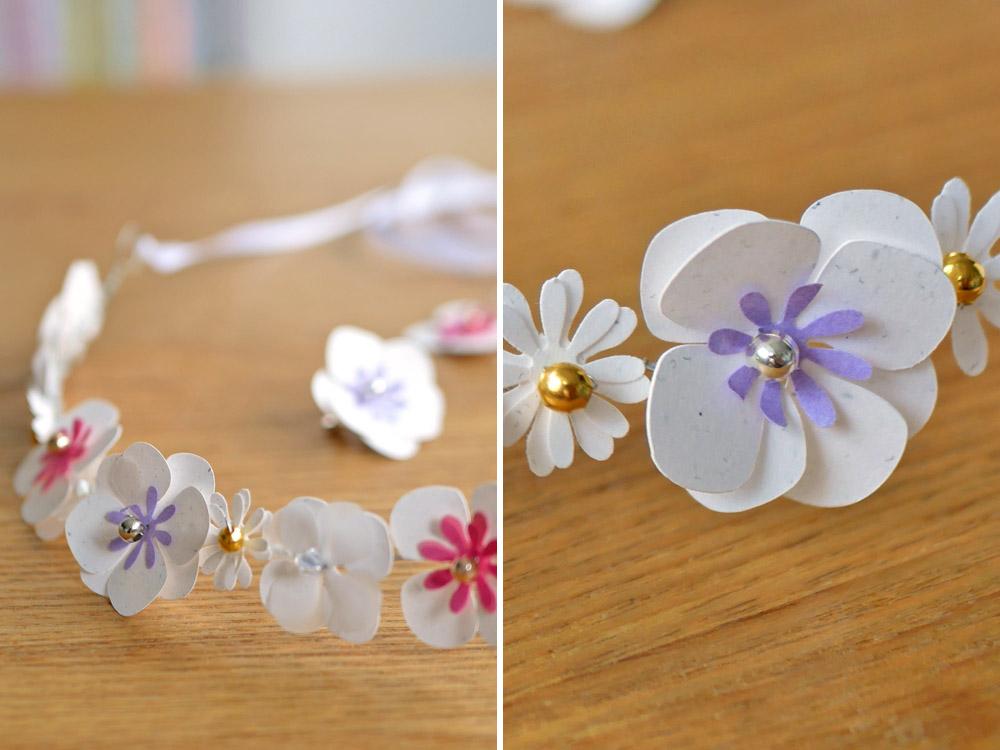 Couronne de fleurs en papier pour un mariage