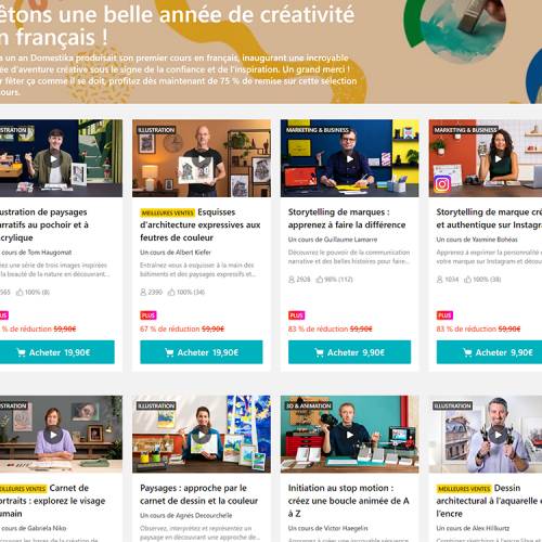 Domestika : 17 cours créatifs en français