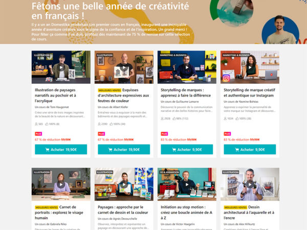 Domestika : 17 cours créatifs en français