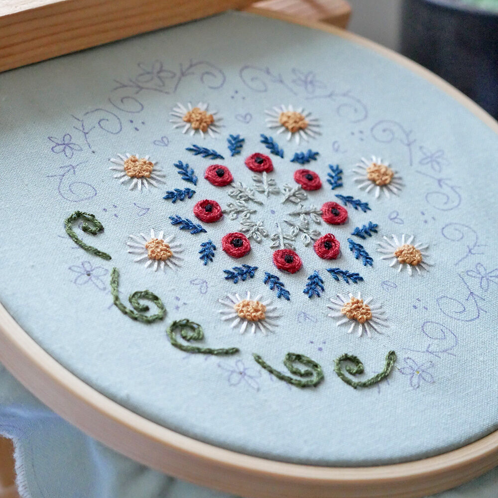 Mandala fleuri en cours