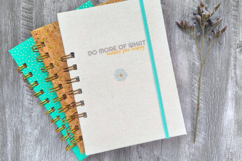 Reliure : zoom sur 3 carnets à spirales faits main