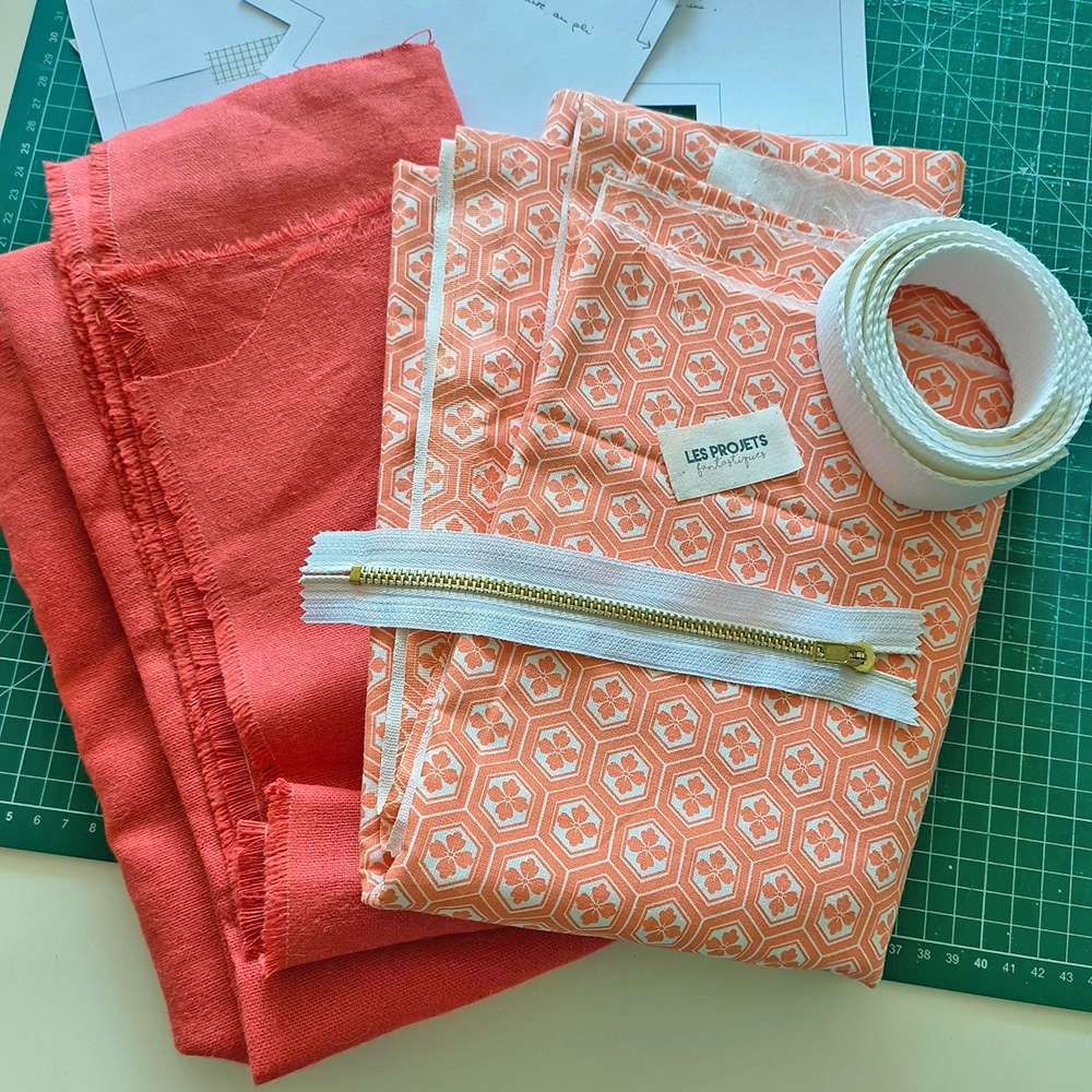 Tissu du sac corail