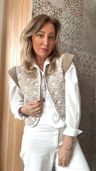 Gilet Rivoli de Madeinestel x Mercerie Mayrose