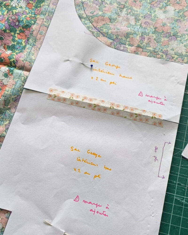 Sac à main en velours, cousu à la machine