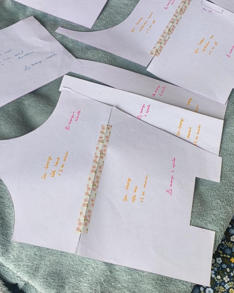 Sac à main en velours, cousu à la machine